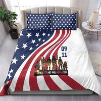 911 Memorial Bedding Set Patriot Day American Flag and Soldier Silhouette Honor and Remember - Wonder Print Shop
