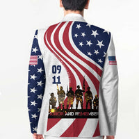 911 Memorial Blazer Patriot Day American Flag and Soldier Silhouette Honor and Remember - Wonder Print Shop