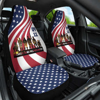 911 Memorial Car Seat Cover Patriot Day American Flag and Soldier Silhouette Honor and Remember - Wonder Print Shop