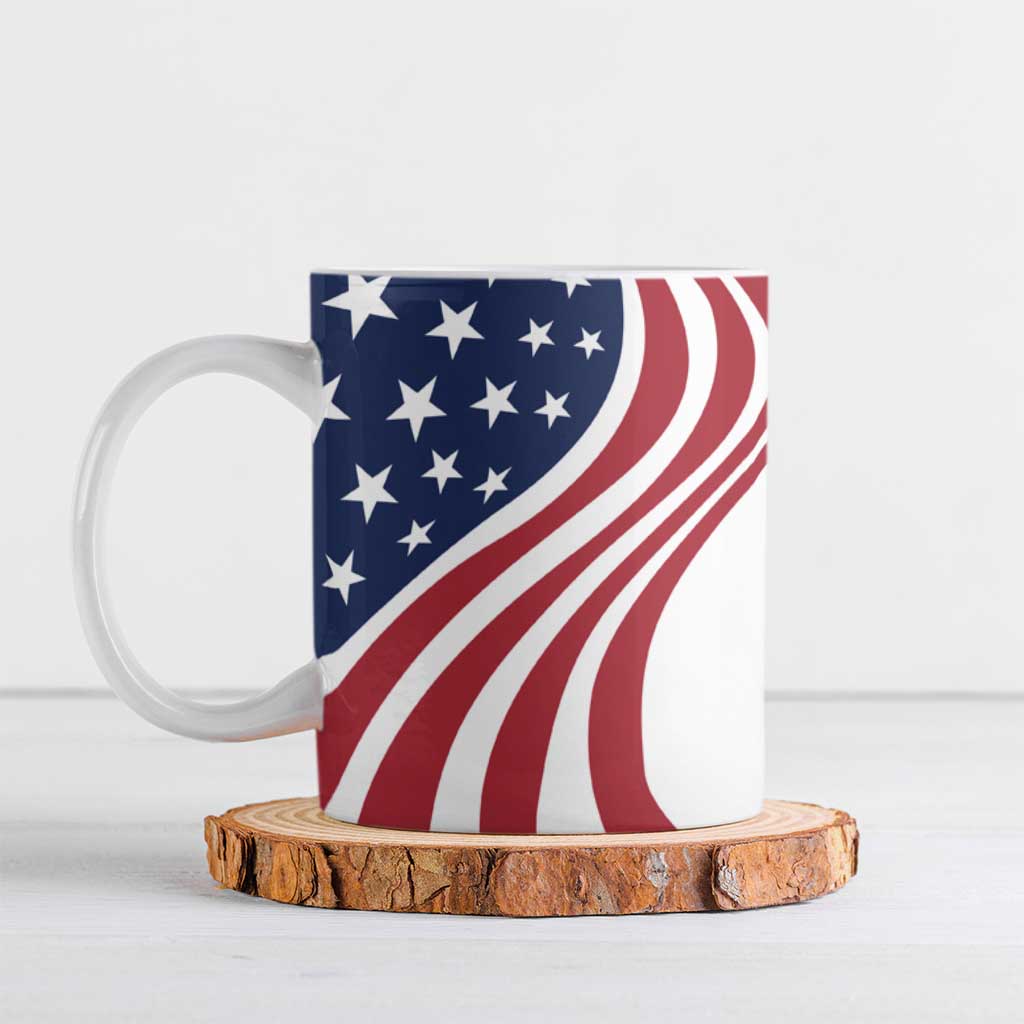 911 Memorial Ceramic Mug Patriot Day American Flag and Soldier Silhouette Honor and Remember - Wonder Print Shop