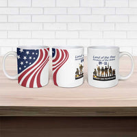 911 Memorial Ceramic Mug Patriot Day American Flag and Soldier Silhouette Honor and Remember - Wonder Print Shop