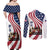 911 Memorial Couples Matching Off Shoulder Maxi Dress and Long Sleeve Button Shirt Patriot Day American Flag and Soldier Silhouette Honor and Remember - Wonder Print Shop