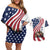 911 Memorial Couples Matching Off Shoulder Short Dress and Hawaiian Shirt Patriot Day American Flag and Soldier Silhouette Honor and Remember - Wonder Print Shop