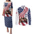 911 Memorial Couples Matching Puletasi and Long Sleeve Button Shirt Patriot Day American Flag and Soldier Silhouette Honor and Remember - Wonder Print Shop