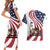 911 Memorial Couples Matching Short Sleeve Bodycon Dress and Hawaiian Shirt Patriot Day American Flag and Soldier Silhouette Honor and Remember - Wonder Print Shop