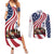 911 Memorial Couples Matching Summer Maxi Dress and Long Sleeve Button Shirt Patriot Day American Flag and Soldier Silhouette Honor and Remember - Wonder Print Shop