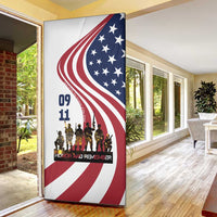 911 Memorial Door Cover Patriot Day American Flag and Soldier Silhouette Honor and Remember - Wonder Print Shop