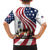 911 Memorial Family Matching Off The Shoulder Long Sleeve Dress and Hawaiian Shirt Patriot Day American Flag and Soldier Silhouette Honor and Remember - Wonder Print Shop