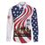 911 Memorial Family Matching Off The Shoulder Long Sleeve Dress and Hawaiian Shirt Patriot Day American Flag and Soldier Silhouette Honor and Remember - Wonder Print Shop