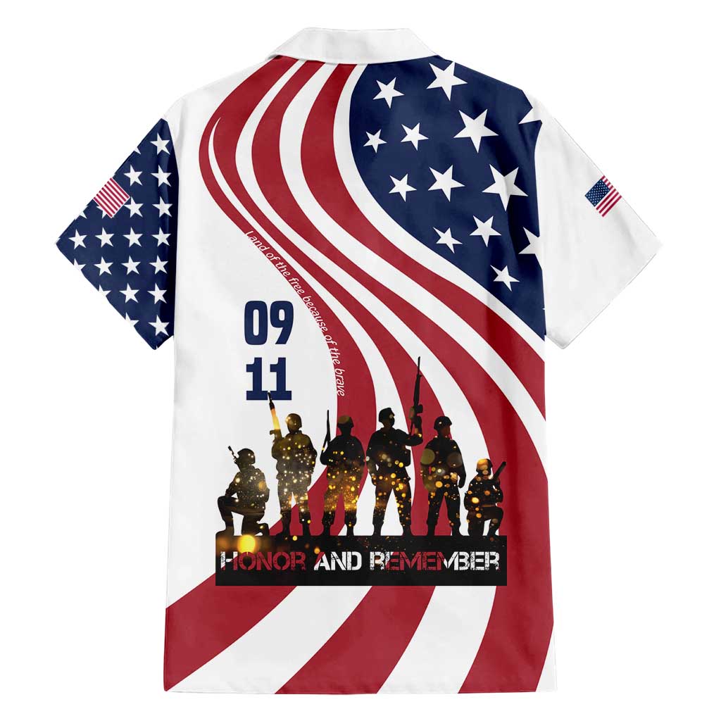 911 Memorial Family Matching Off Shoulder Maxi Dress and Hawaiian Shirt Patriot Day American Flag and Soldier Silhouette Honor and Remember - Wonder Print Shop