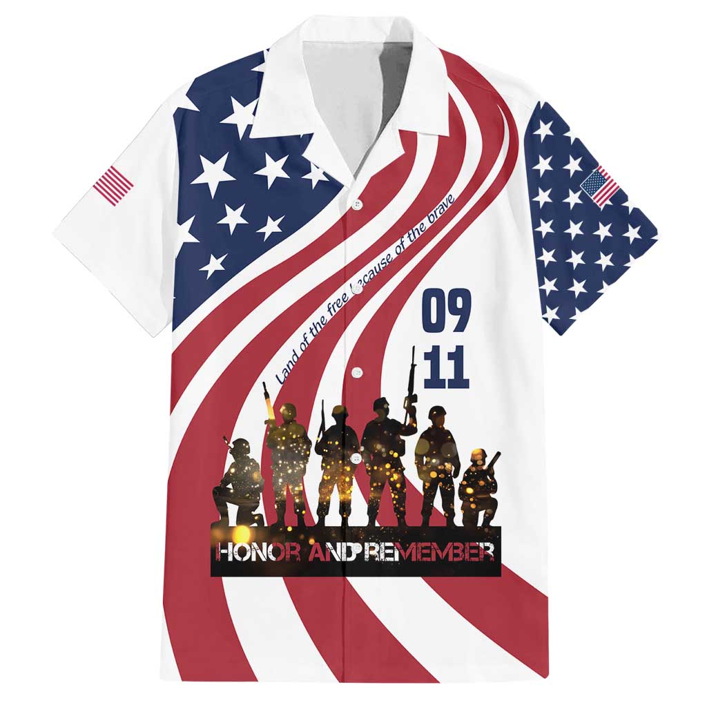911 Memorial Family Matching Puletasi and Hawaiian Shirt Patriot Day American Flag and Soldier Silhouette Honor and Remember - Wonder Print Shop