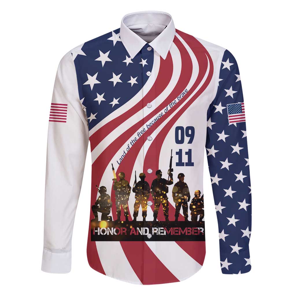 911 Memorial Family Matching Puletasi and Hawaiian Shirt Patriot Day American Flag and Soldier Silhouette Honor and Remember - Wonder Print Shop