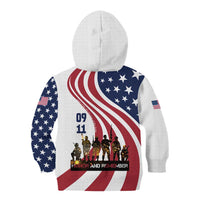 911 Memorial Kid Hoodie Patriot Day American Flag and Soldier Silhouette Honor and Remember - Wonder Print Shop