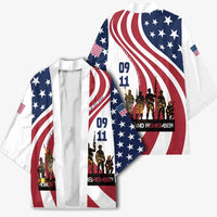 911 Memorial Kimono Patriot Day American Flag and Soldier Silhouette Honor and Remember - Wonder Print Shop