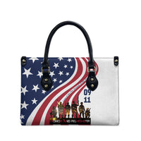 911 Memorial Leather Bag Patriot Day American Flag and Soldier Silhouette Honor and Remember - Wonder Print Shop