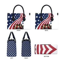 911 Memorial Leather Bag Patriot Day American Flag and Soldier Silhouette Honor and Remember - Wonder Print Shop