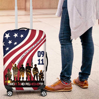 911 Memorial Luggage Cover Patriot Day American Flag and Soldier Silhouette Honor and Remember - Wonder Print Shop