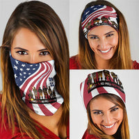 911 Memorial Neck Gaiter Patriot Day American Flag and Soldier Silhouette Honor and Remember TS04