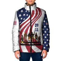911 Memorial Padded Jacket Patriot Day American Flag and Soldier Silhouette Honor and Remember - Wonder Print Shop