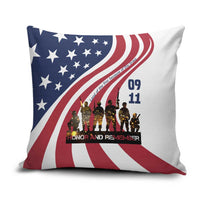 911 Memorial Pillow Cover Patriot Day American Flag and Soldier Silhouette Honor and Remember - Wonder Print Shop
