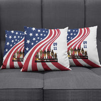 911 Memorial Pillow Cover Patriot Day American Flag and Soldier Silhouette Honor and Remember - Wonder Print Shop