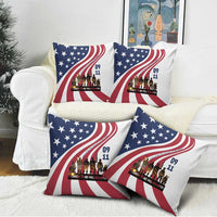911 Memorial Pillow Cover Patriot Day American Flag and Soldier Silhouette Honor and Remember - Wonder Print Shop