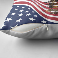 911 Memorial Pillow Cover Patriot Day American Flag and Soldier Silhouette Honor and Remember - Wonder Print Shop