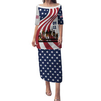 911 Memorial Puletasi Patriot Day American Flag and Soldier Silhouette Honor and Remember - Wonder Print Shop