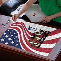 911 Memorial Puzzle Patriot Day American Flag and Soldier Silhouette Honor and Remember - Wonder Print Shop