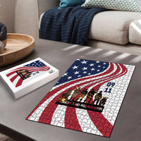 911 Memorial Puzzle Patriot Day American Flag and Soldier Silhouette Honor and Remember - Wonder Print Shop