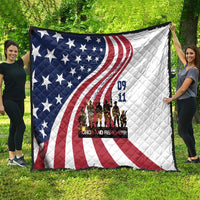 911 Memorial Quilt Patriot Day American Flag and Soldier Silhouette Honor and Remember - Wonder Print Shop