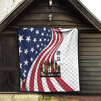 911 Memorial Quilt Patriot Day American Flag and Soldier Silhouette Honor and Remember - Wonder Print Shop