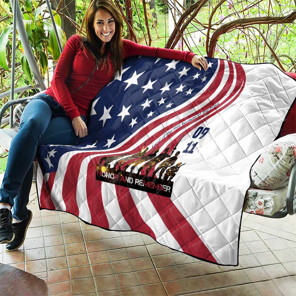 911 Memorial Quilt Patriot Day American Flag and Soldier Silhouette Honor and Remember - Wonder Print Shop