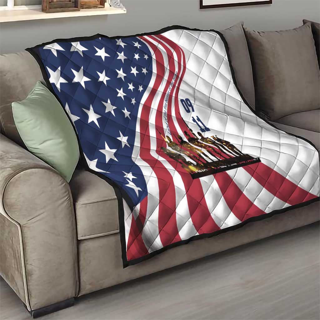 911 Memorial Quilt Patriot Day American Flag and Soldier Silhouette Honor and Remember - Wonder Print Shop