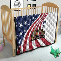 911 Memorial Quilt Patriot Day American Flag and Soldier Silhouette Honor and Remember - Wonder Print Shop