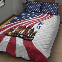 911 Memorial Quilt Bed Set Patriot Day American Flag and Soldier Silhouette Honor and Remember - Wonder Print Shop