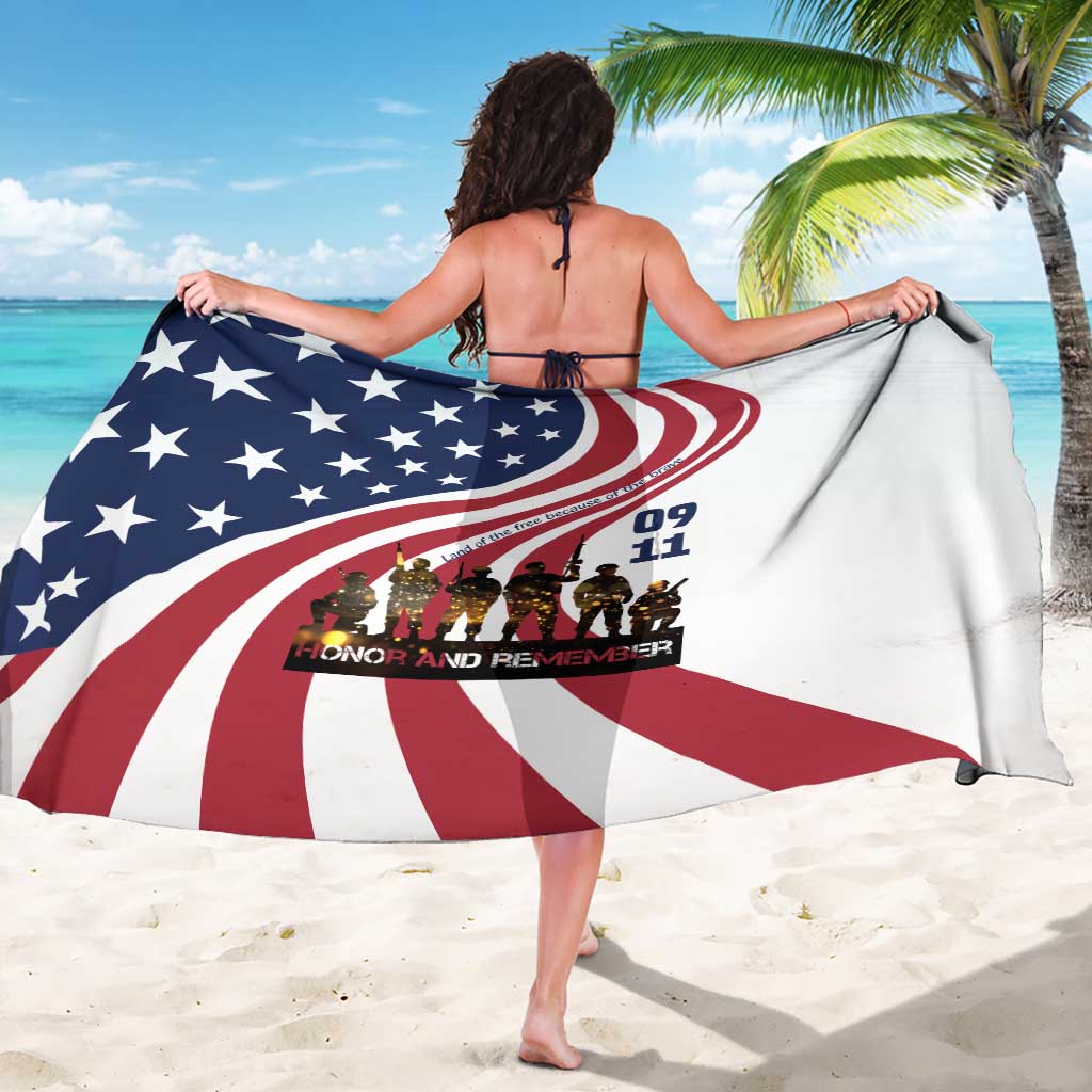911 Memorial Sarong Patriot Day American Flag and Soldier Silhouette Honor and Remember - Wonder Print Shop
