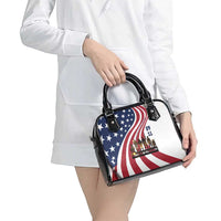 911 Memorial Shoulder Handbag Patriot Day American Flag and Soldier Silhouette Honor and Remember - Wonder Print Shop