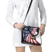911 Memorial Shoulder Handbag Patriot Day American Flag and Soldier Silhouette Honor and Remember - Wonder Print Shop