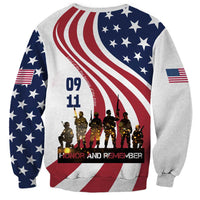 911 Memorial Sweatshirt Patriot Day American Flag and Soldier Silhouette Honor and Remember - Wonder Print Shop