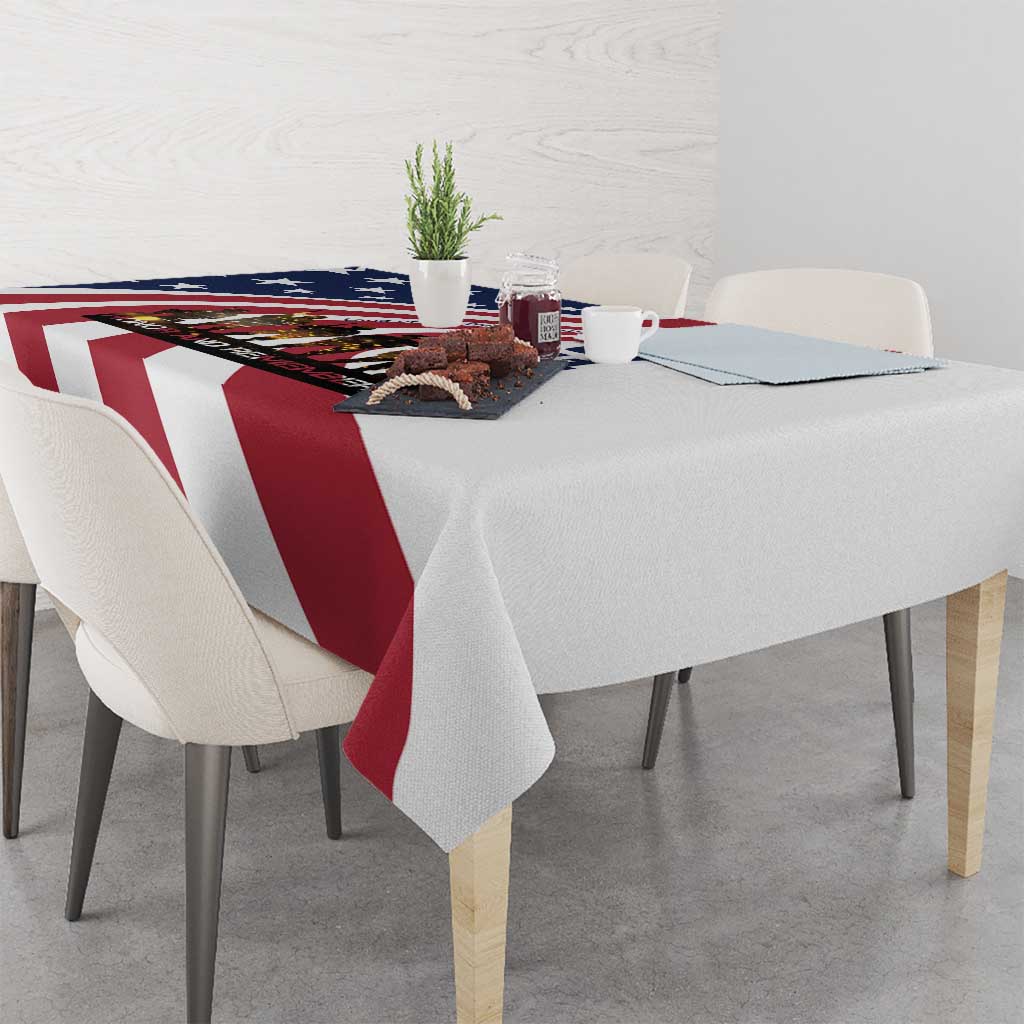 911 Memorial Tablecloth Patriot Day American Flag and Soldier Silhouette Honor and Remember - Wonder Print Shop