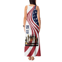 911 Memorial Tank Maxi Dress Patriot Day American Flag and Soldier Silhouette Honor and Remember - Wonder Print Shop