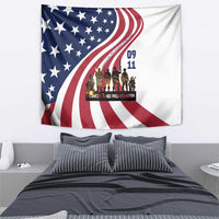 911 Memorial Tapestry Patriot Day American Flag and Soldier Silhouette Honor and Remember - Wonder Print Shop