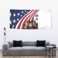 911 Memorial Tapestry Patriot Day American Flag and Soldier Silhouette Honor and Remember - Wonder Print Shop