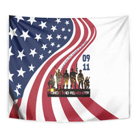911 Memorial Tapestry Patriot Day American Flag and Soldier Silhouette Honor and Remember - Wonder Print Shop