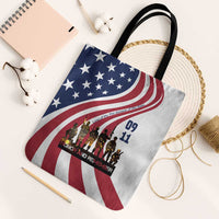 911 Memorial Tote Bag Patriot Day American Flag and Soldier Silhouette Honor and Remember - Wonder Print Shop
