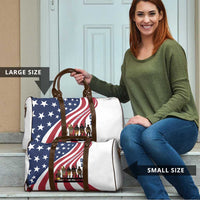 911 Memorial Travel Bag Patriot Day American Flag and Soldier Silhouette Honor and Remember - Wonder Print Shop