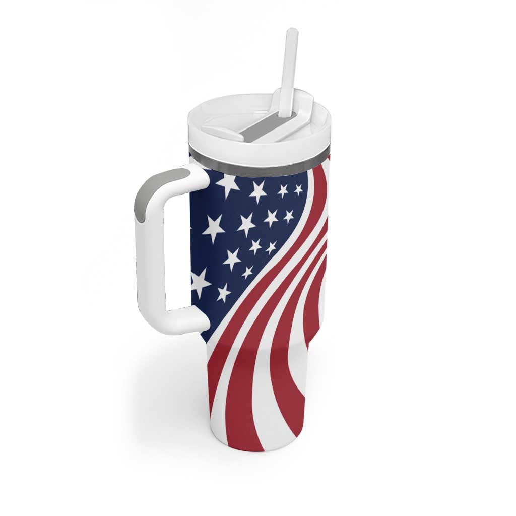 911 Memorial Tumbler With Handle Patriot Day American Flag and Soldier Silhouette Honor and Remember - Wonder Print Shop