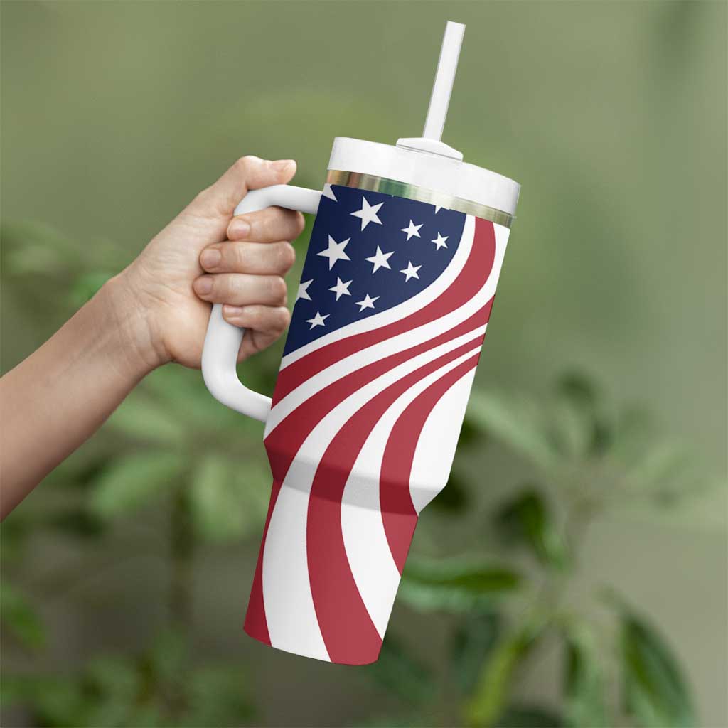 911 Memorial Tumbler With Handle Patriot Day American Flag and Soldier Silhouette Honor and Remember - Wonder Print Shop