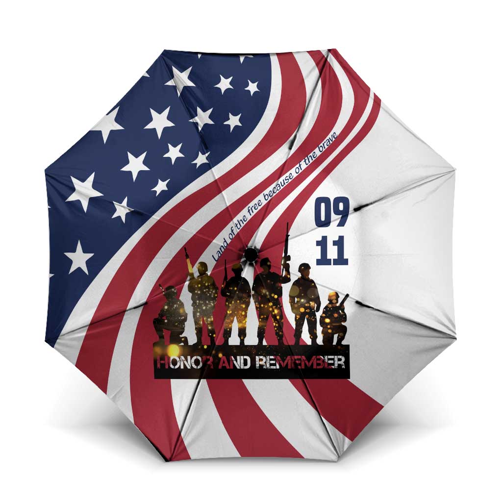 911 Memorial Umbrella Patriot Day American Flag and Soldier Silhouette Honor and Remember - Wonder Print Shop